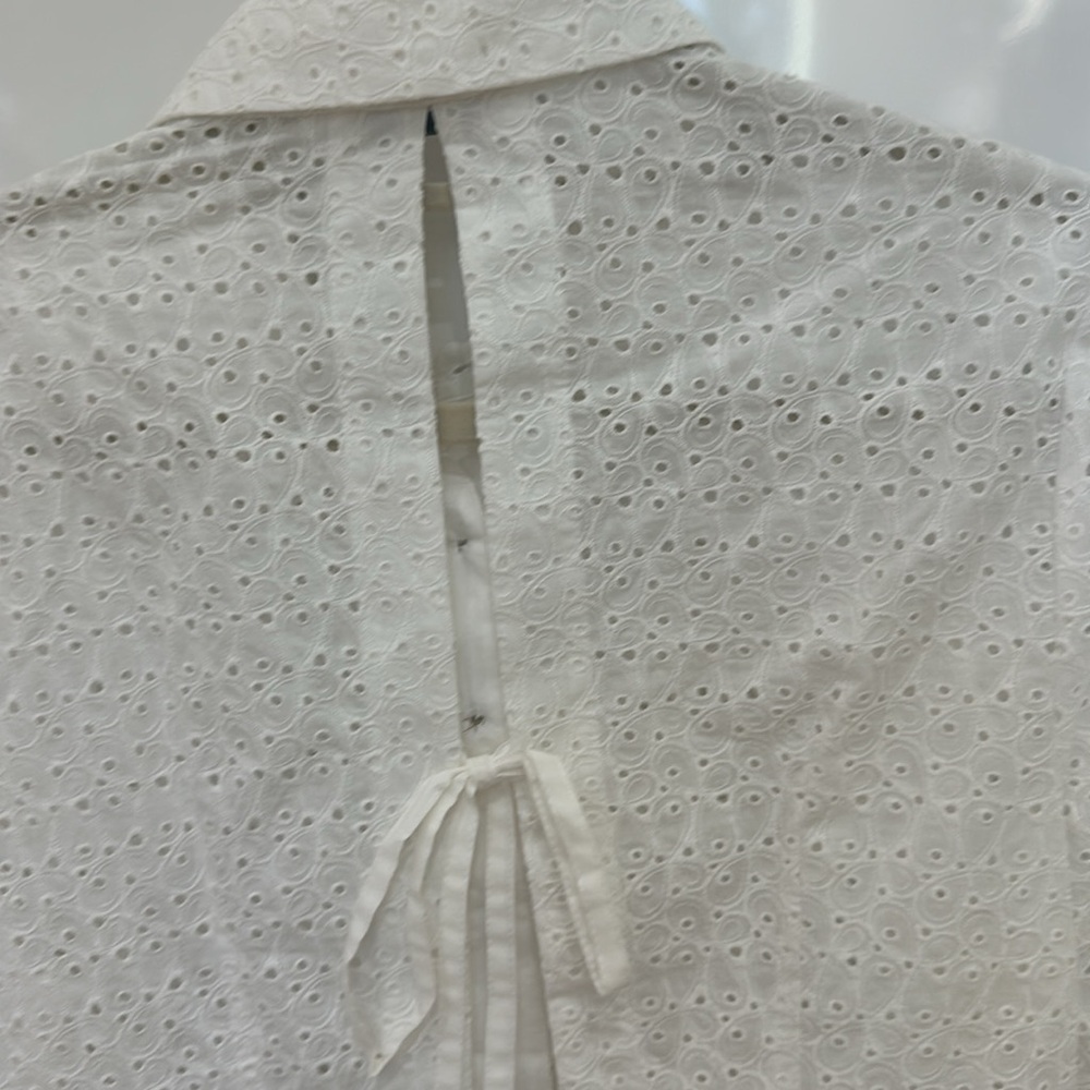 Rebecca Taylor Women's Lea Eyelet Short Sleeve Blouse Size 6 - Picture 10 of 10